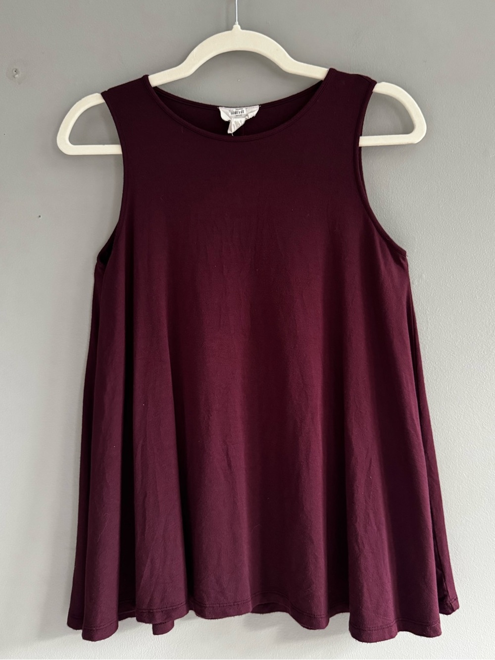 💥Last Chance!! 3 for $25!  Sleeveless Swing Tank Top in Deep Plum